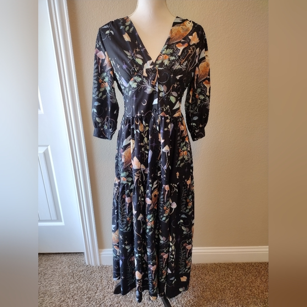 NWOT Cora Moon Whimsical Fairy core Women's Maxi Dress Size Small